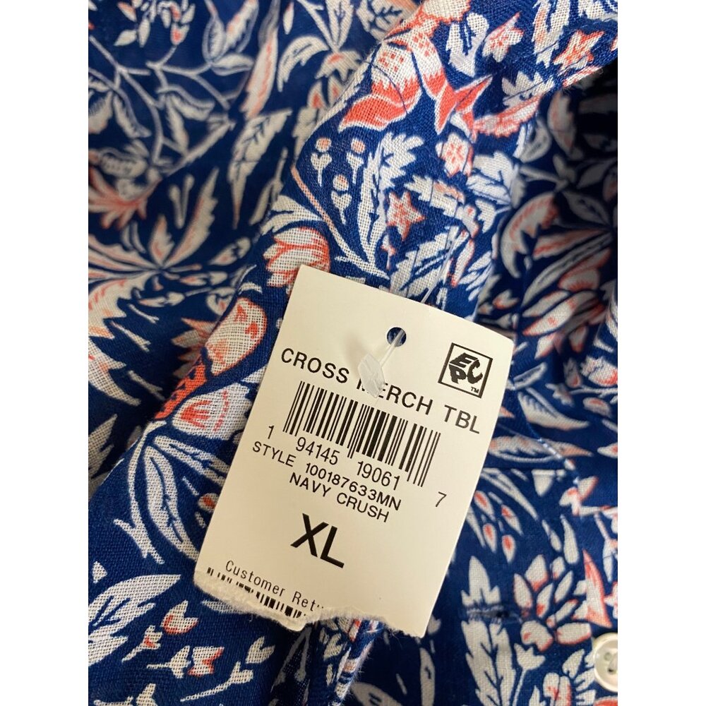 Club Room Mens Terra Regular Fit Floral Print Button Down Shirt Blue Size XL NWT - Picture 6 of 8